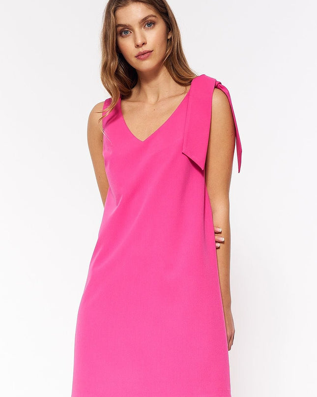 Robe rose décolleté en v
