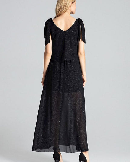 Robe longue rouge fendue