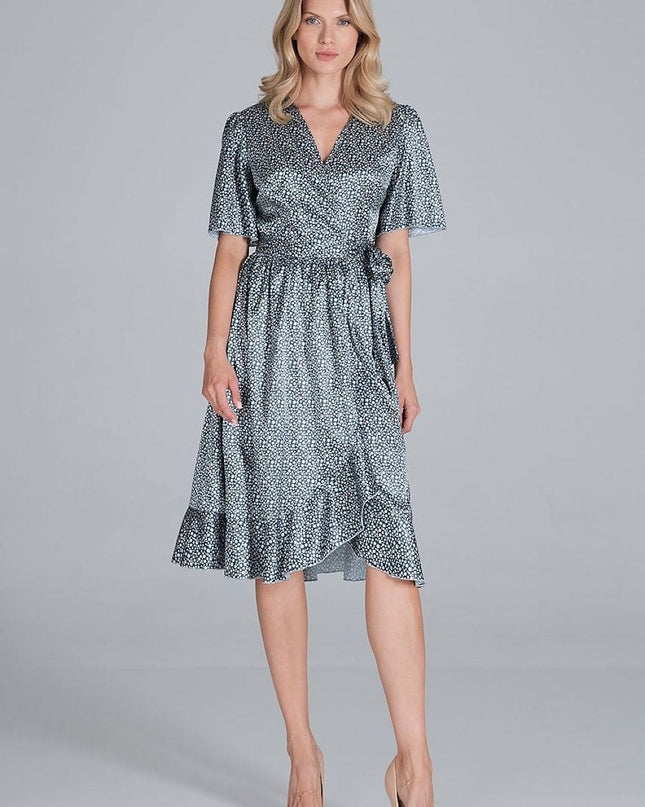 Robe midi en satin fluide