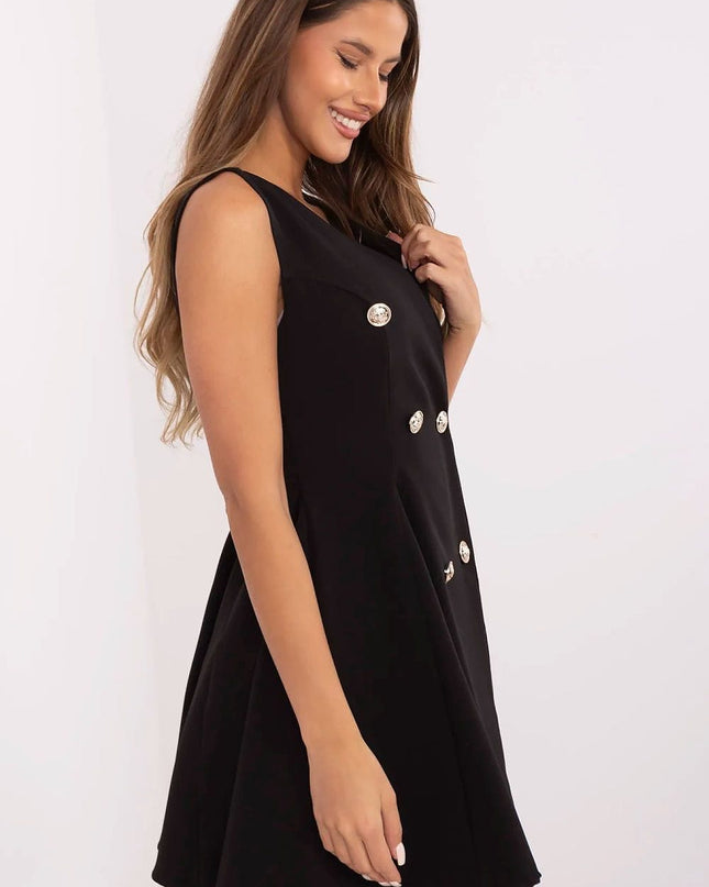 Robe blazer noire évasée