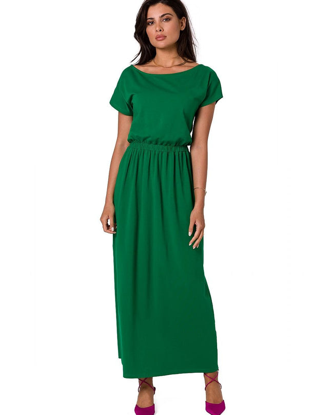 Robe longue en coton vert