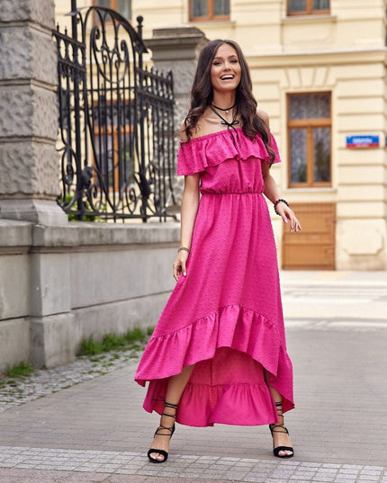Robe maxi asymétrique verte