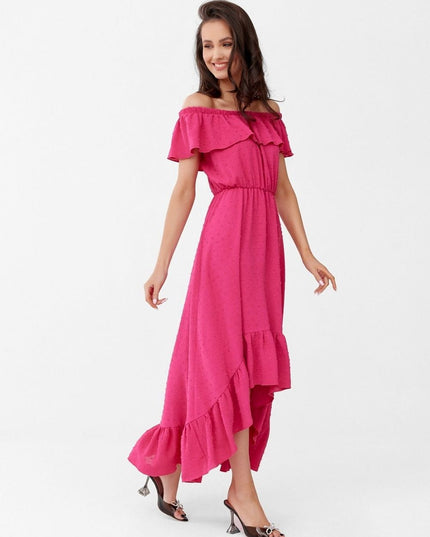 Robe maxi asymétrique verte