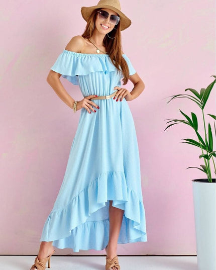 Robe maxi asymétrique verte