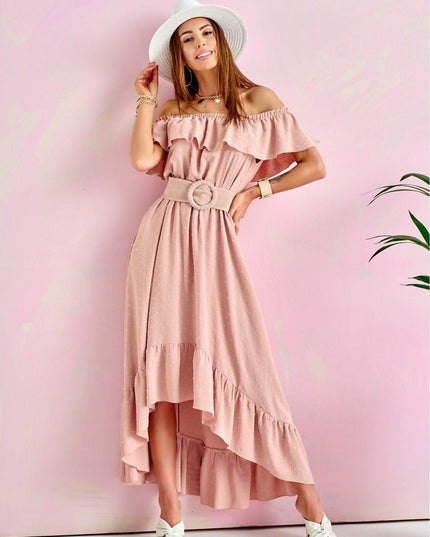 Robe maxi asymétrique verte