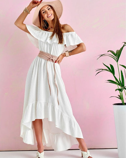 Robe maxi asymétrique verte