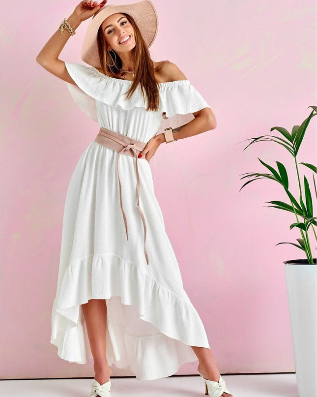 Robe maxi asymétrique verte