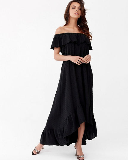 Robe maxi asymétrique verte