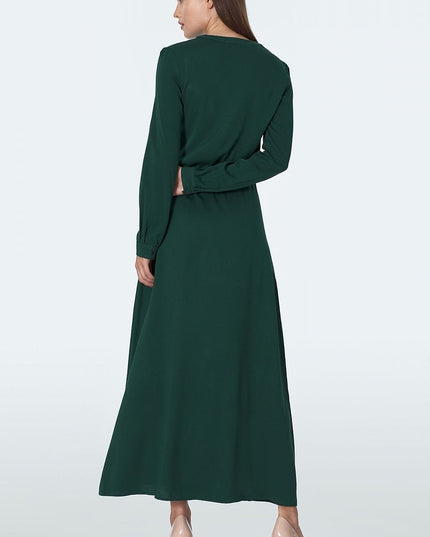 Robe longue col en v