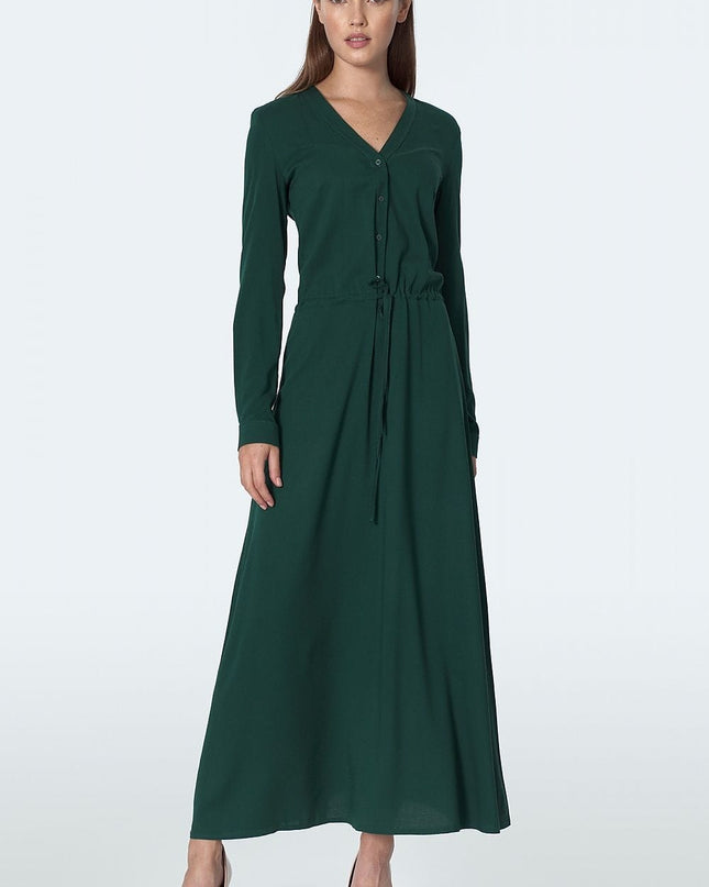 Robe longue col en v