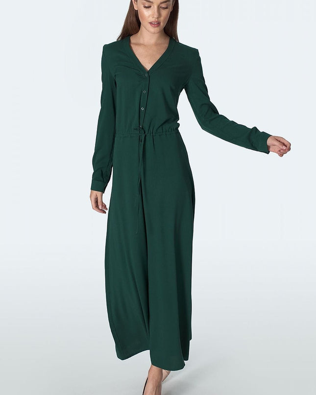 Robe longue col en v