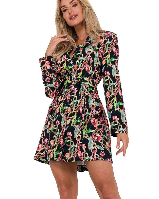 Robe veste à fleurs multicolores