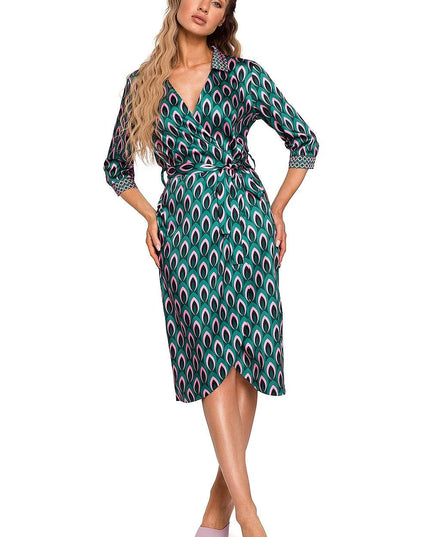 Robe imprimé géométrique ceinturée