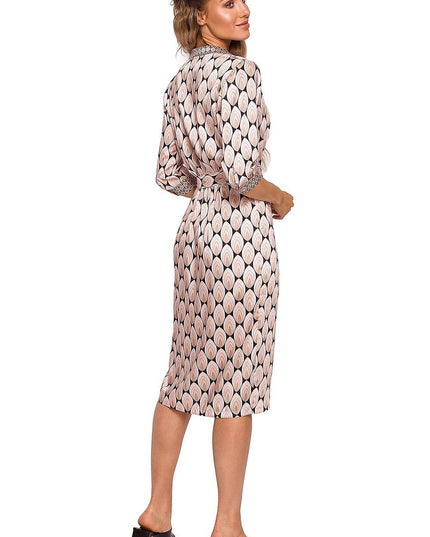 Robe imprimé géométrique ceinturée