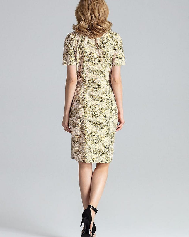 Robe mi-longue nouée imprimée