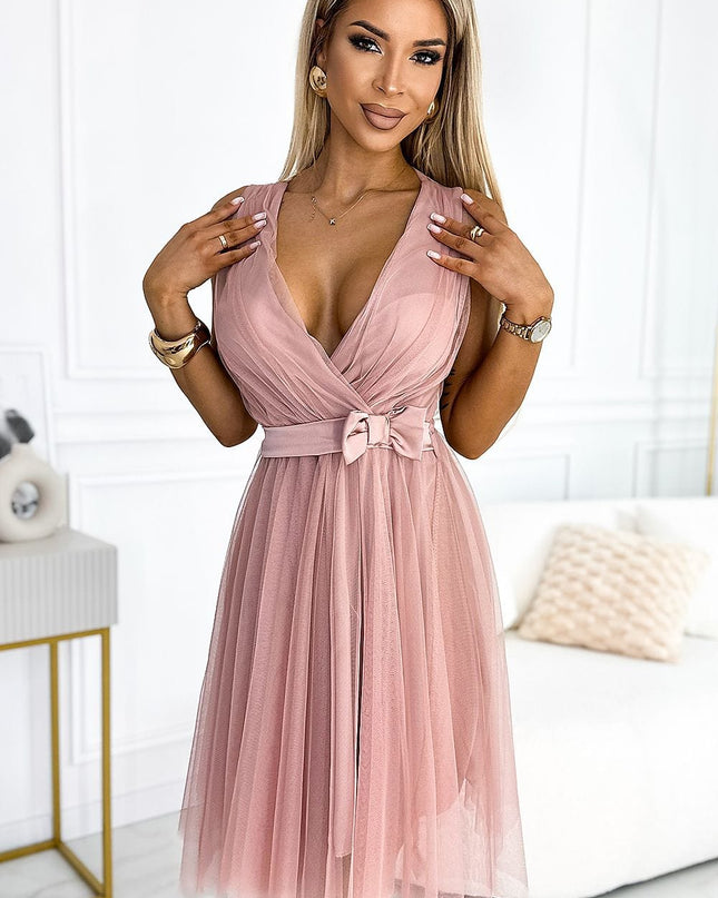 Robe élégante rose en tulle