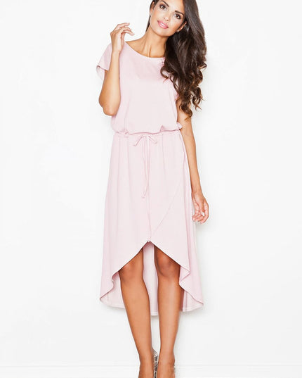 Robe décontractée rose asymétrique