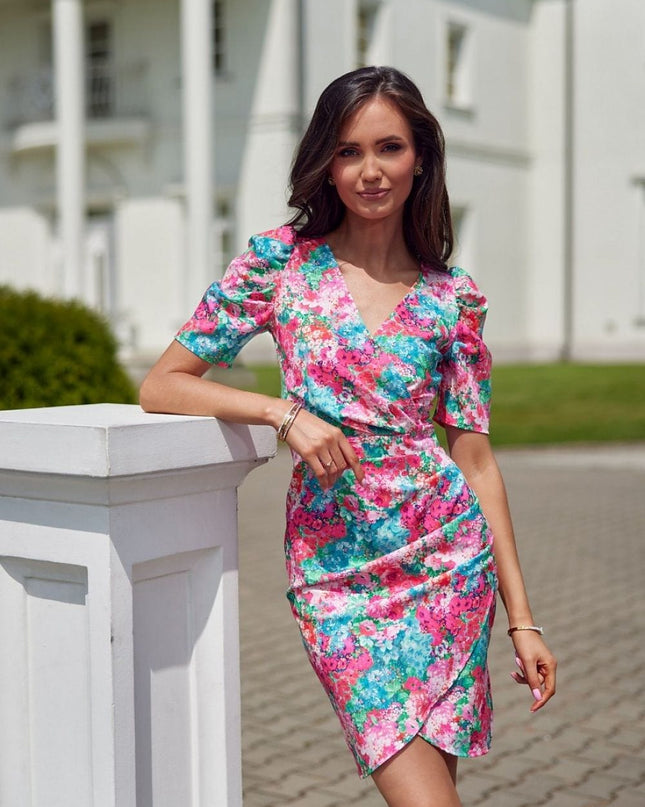 Robe courte Ă  manches volants