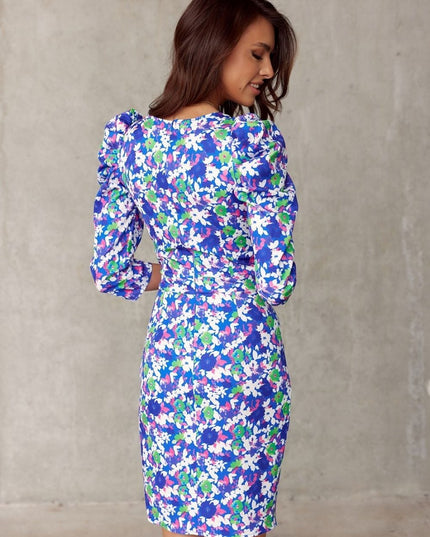 Robe courte à fleurs roses