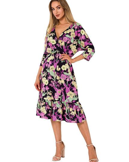 Robe midi fleurie avec volants