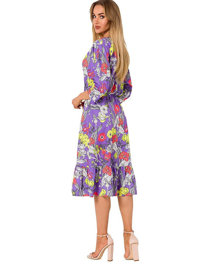 Robe midi fleurie avec volants
