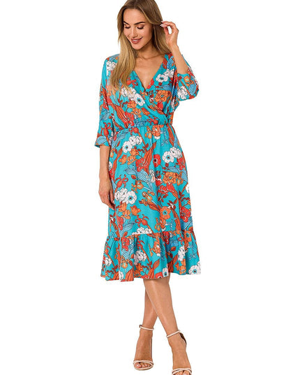 Robe midi fleurie avec volants