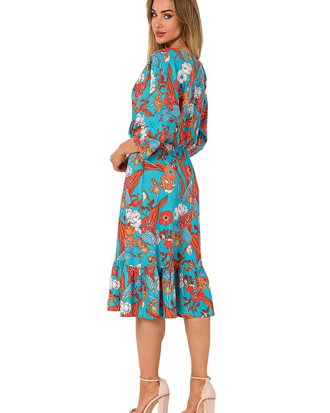 Robe midi fleurie avec volants