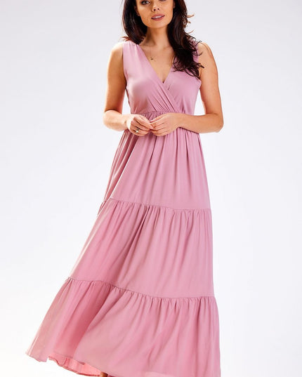 Robe longue rose estivale