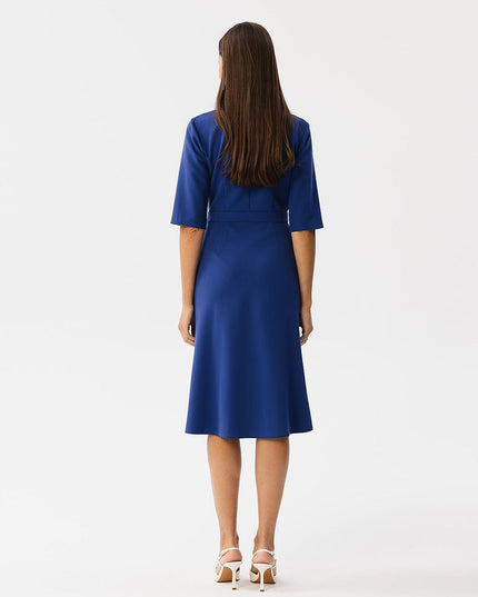 Robe verte élégante au col croisé