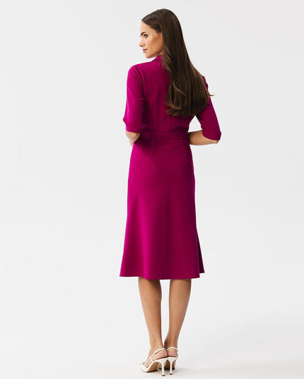 Robe verte élégante au col croisé