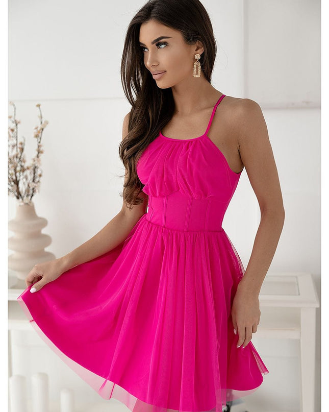 Robe fuchsia avec bretelles ajustables