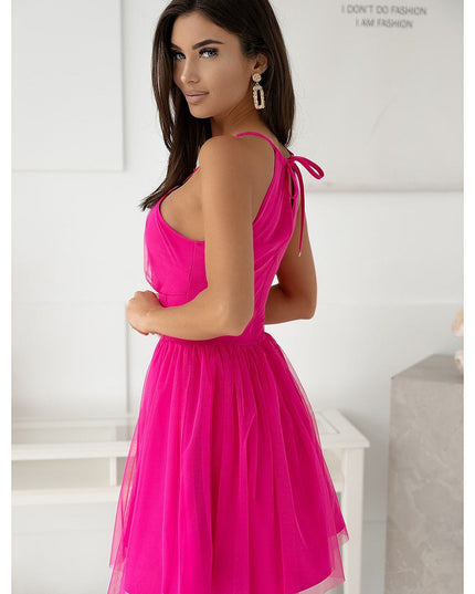 Robe fuchsia avec bretelles ajustables