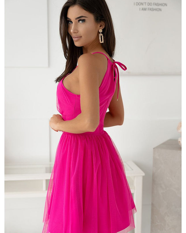 Robe fuchsia avec bretelles ajustables