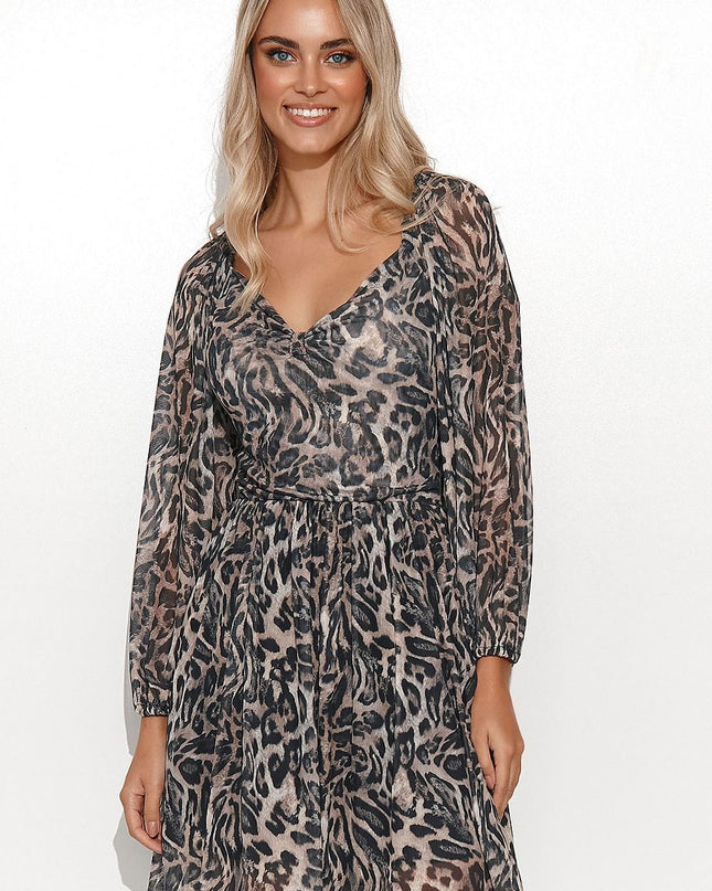 Robe fluide motif léopard
