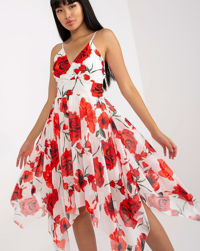 Robe d'été fleurie asymétrique