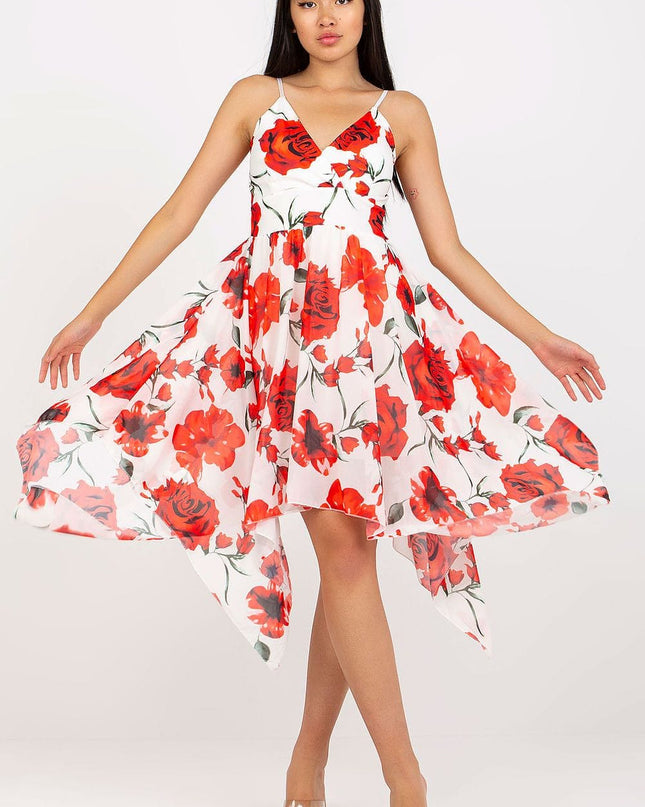 Robe d'été fleurie asymétrique