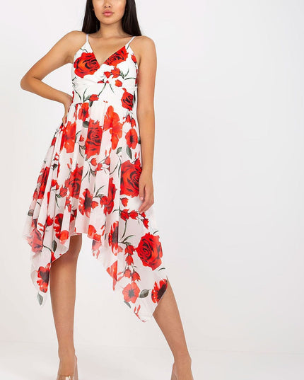 Robe d'été fleurie asymétrique