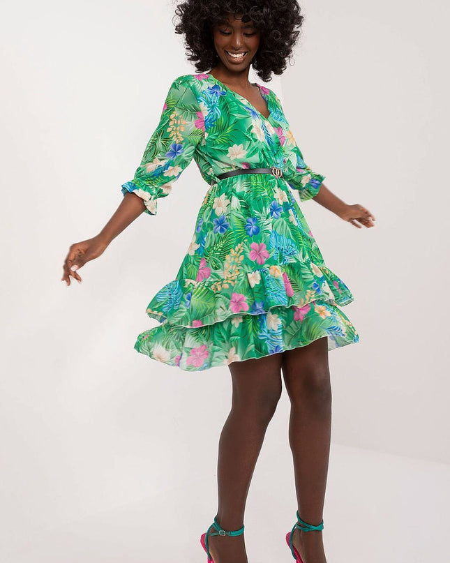 Robe courte imprimée florale