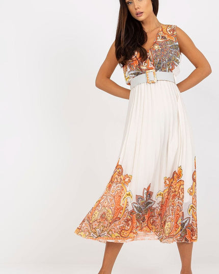 Robe évasée d'été imprimée