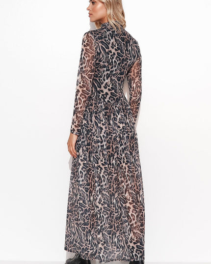 Robe maxi à col roulé