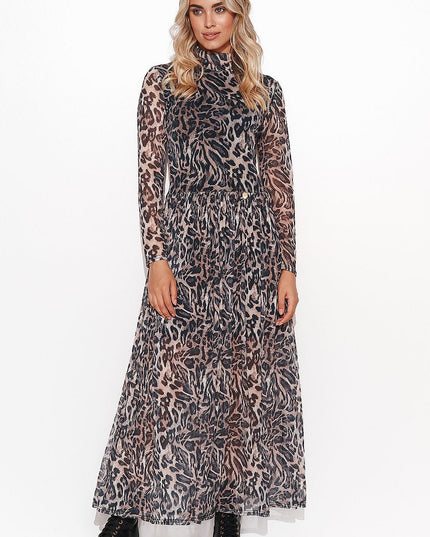Robe maxi à col roulé