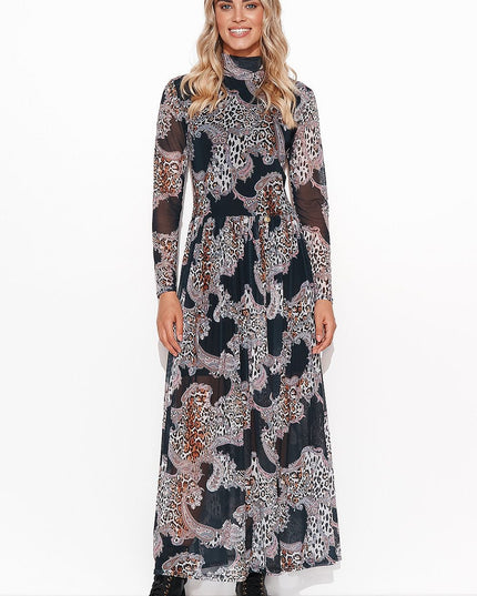 Robe maxi à col roulé