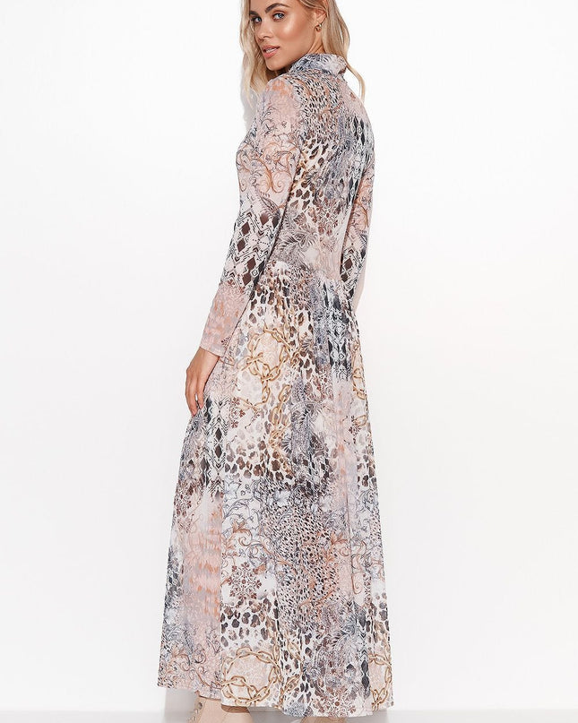 Robe maxi à col roulé