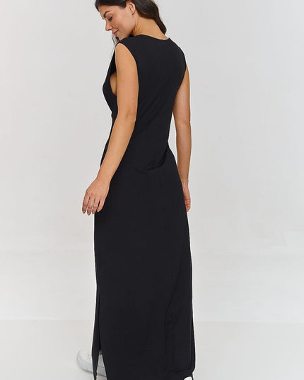 Robe maxi sans manches noire