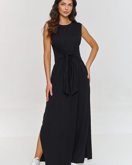 Robe maxi sans manches noire