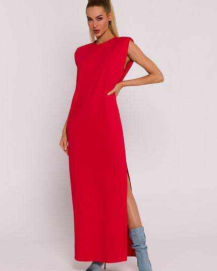 Robe longue sans manches fendue