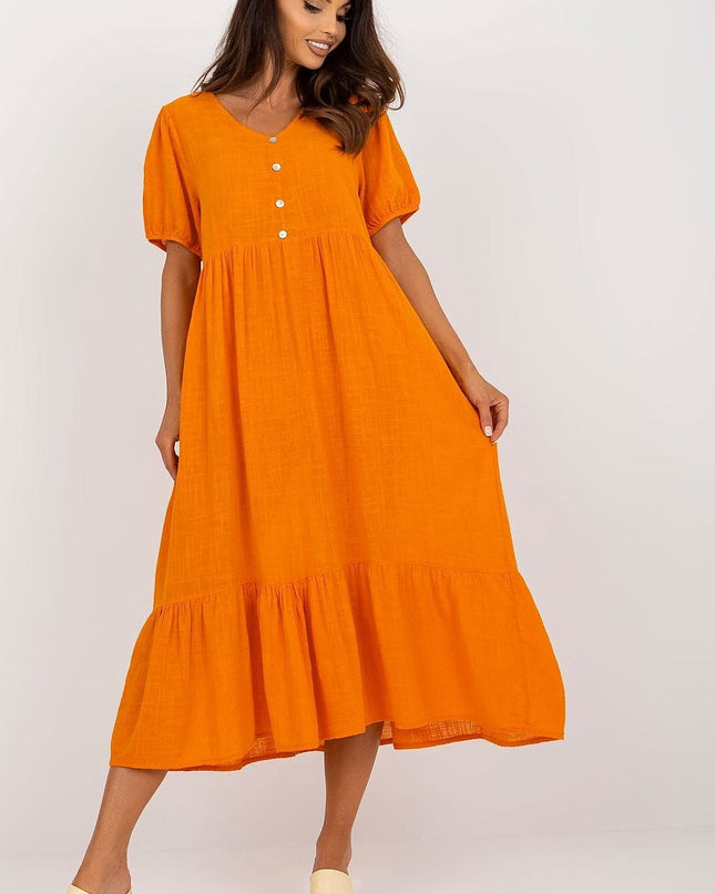Robe noire décontractée à volants