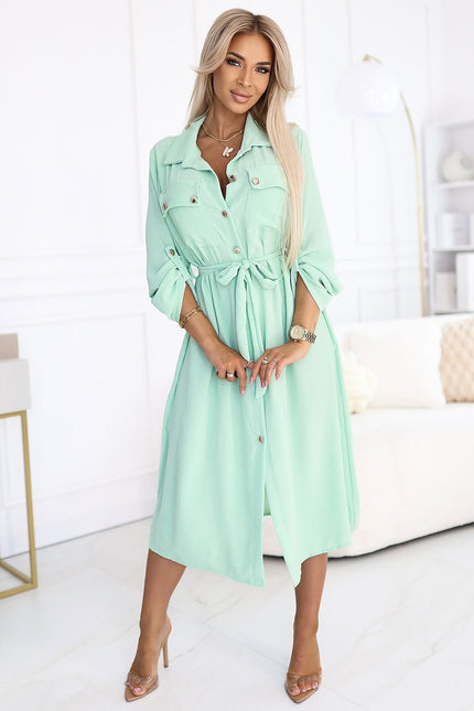 Robe longue menthe légère