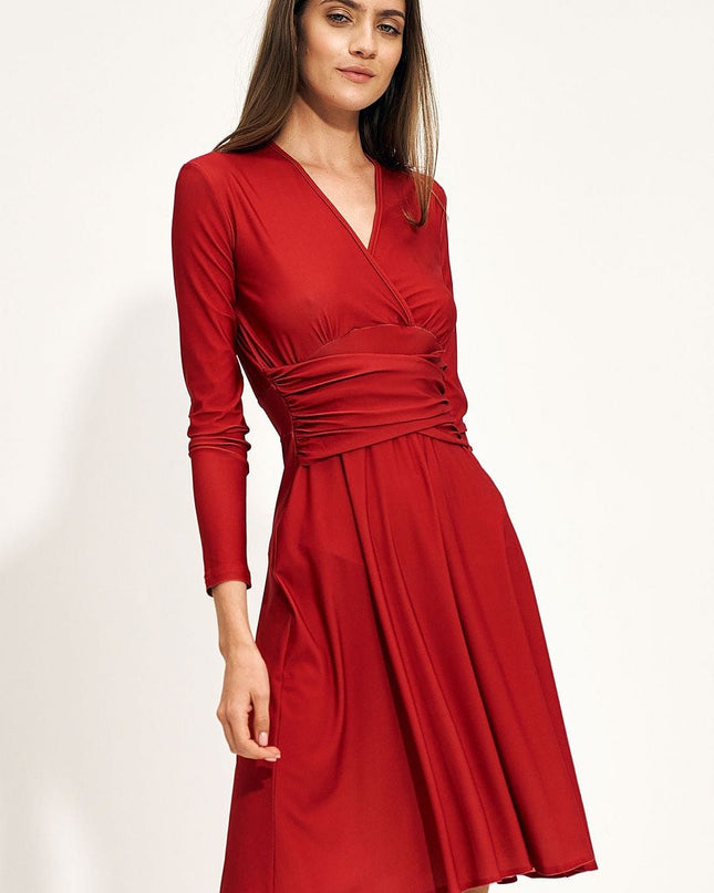 Robe enveloppante midi rouge