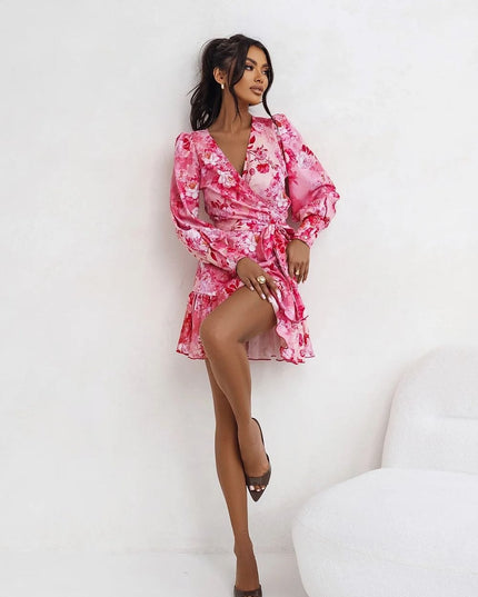 Robe fleurie élégante champ de roses